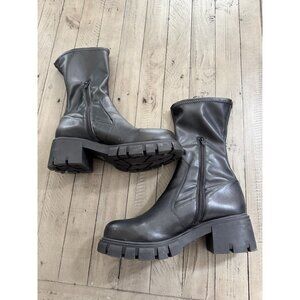 L’INTERVALLE Black Stretch Zip Side Boots Size 41